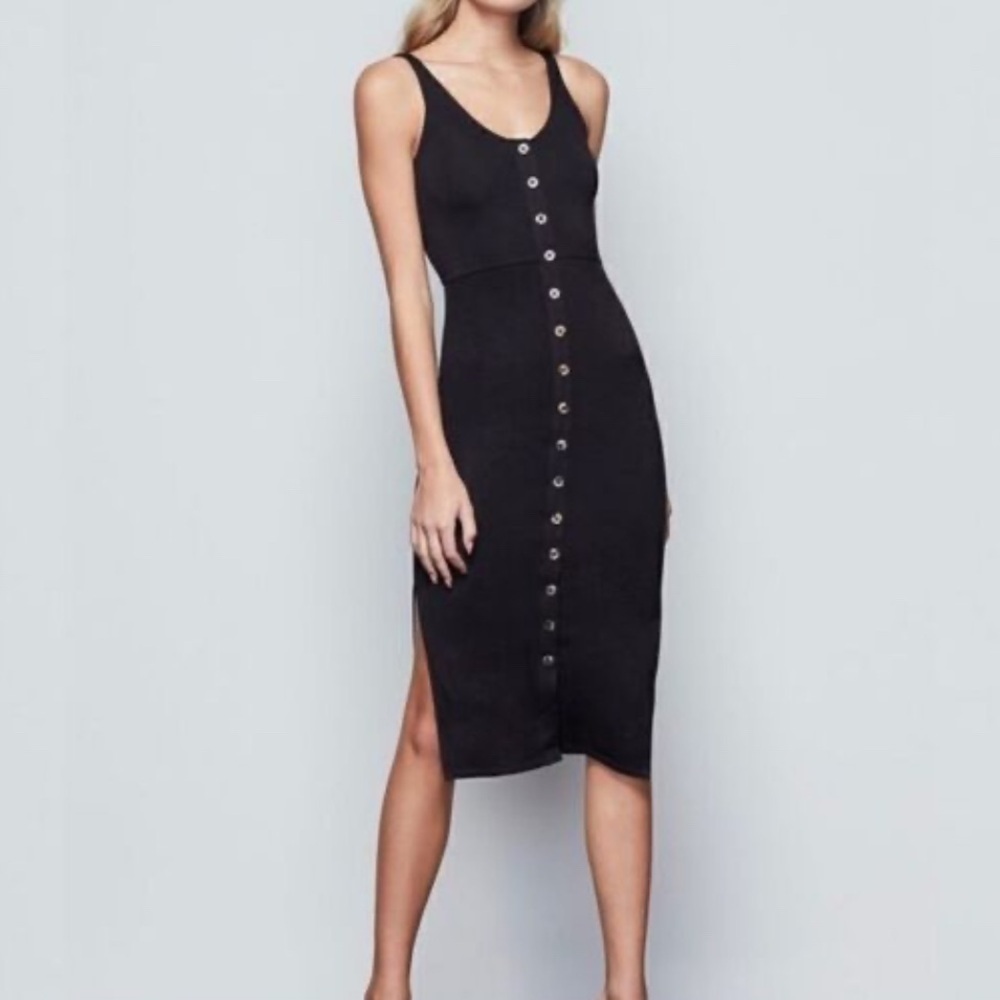 Good American Black Scoop Neck Sleeveless Midi Dress Size Xl